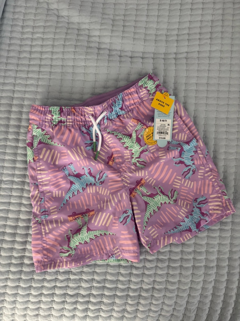 Cat & Jack Dinosaur Print Kids Swim Trunks, Small
